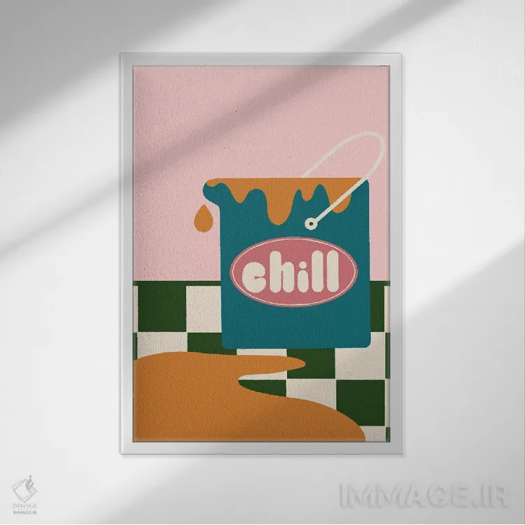 تابلو مینیمال سطل خنک کننده اثر کارمن جابیر - نمای قابدار سفید