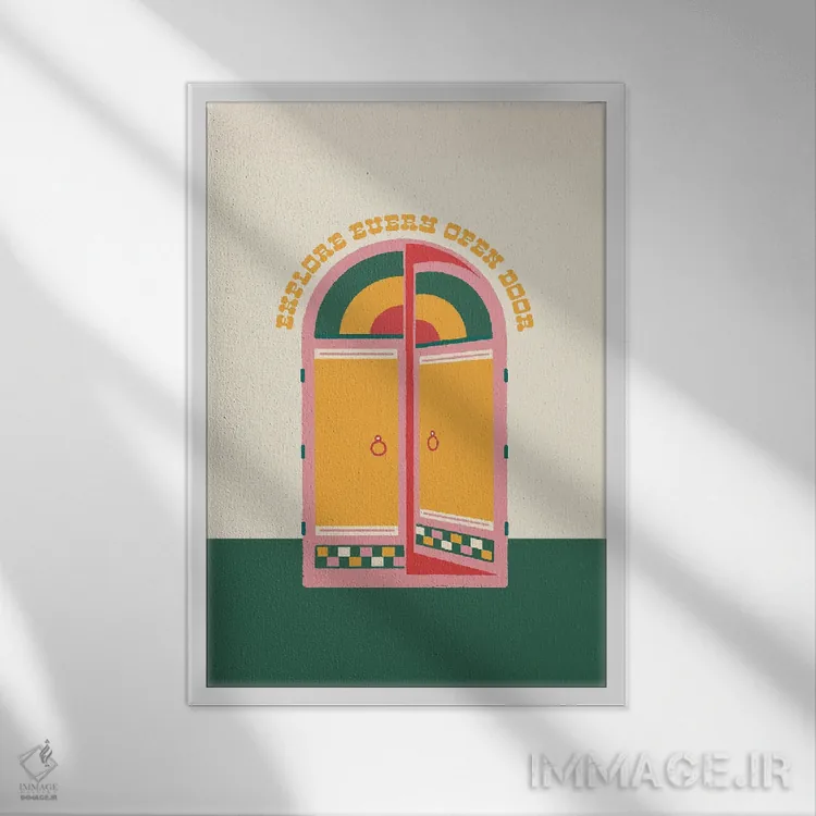 تابلو مینیمال هر دری که باز است اثر کارمن جابیر - نمای قابدار سفید