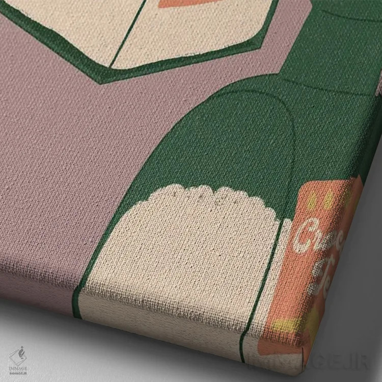 تابلو مینیمال اشک تمساح اثر کارمن جابیر - نمای نزدیک بافت بوم