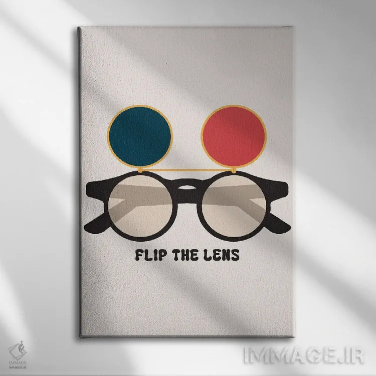 تابلو مینیمال برگرداندن لنز اثر کارمن جابیر - نمای روبهرو روی دیوار