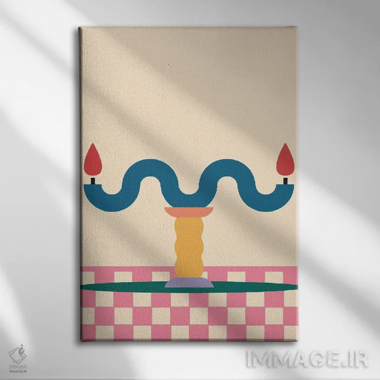 تابلو مینیمال از هر دو طرف اثر کارمن جابیر - نمای روبهرو روی دیوار