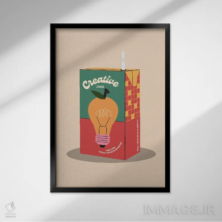 تابلو مینیمال آب خلاقیت اثر کارمن جابیر - نمای قابدار مشکی