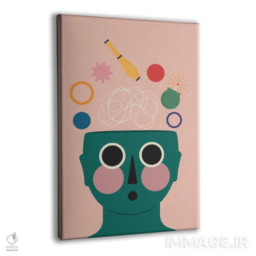 تابلو مینیمال کله بازی اثر کارمن جابیر - نمای پرسپکتیو محصول
