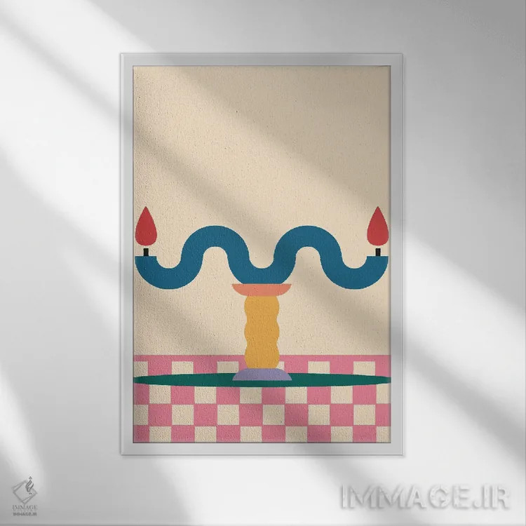 تابلو مینیمال از هر دو طرف اثر کارمن جابیر - نمای قابدار سفید