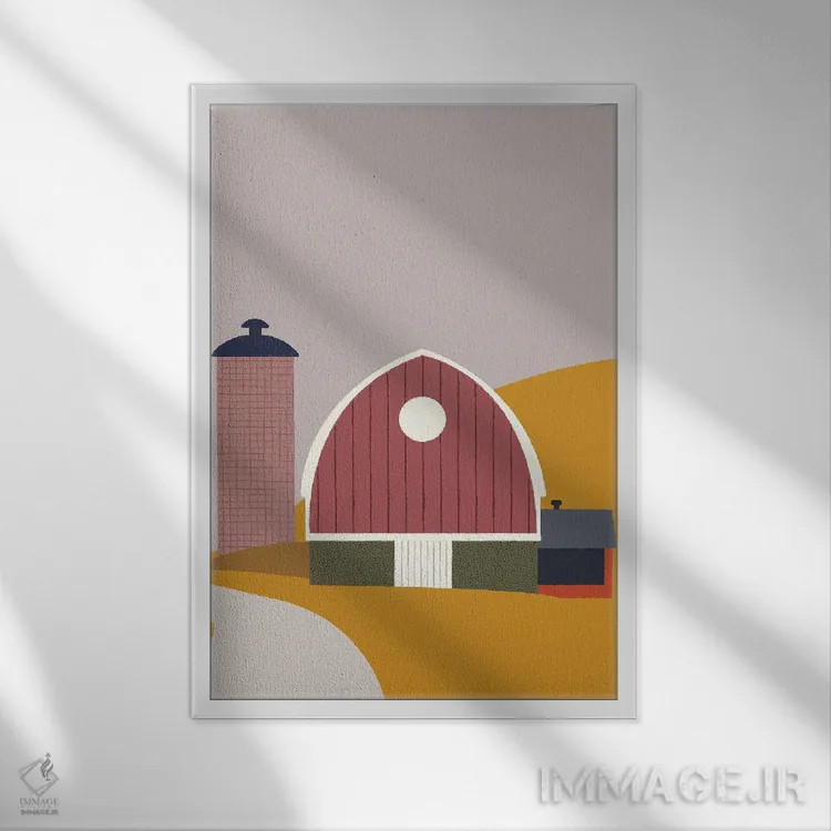 تابلو مینیمال مزرعه اثر کارمن جابیر - نمای قابدار سفید