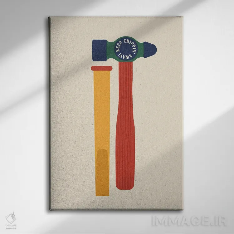 تابلو مینیمال به تلاش ادامه بده اثر کارمن جابیر - نمای روبهرو روی دیوار