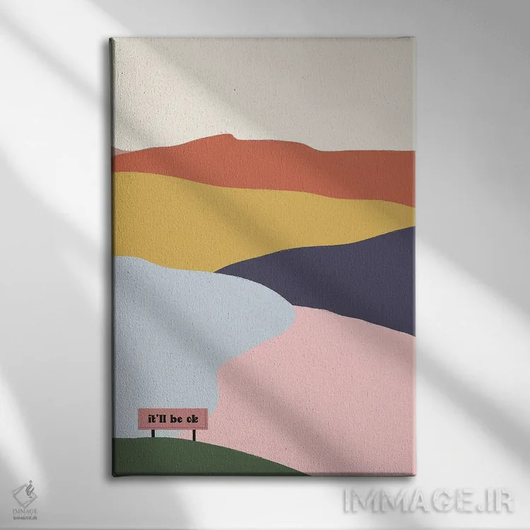 تابلو مینیمال همه چیز خوب می شود اثر کارمن جابیر - نمای روبهرو روی دیوار