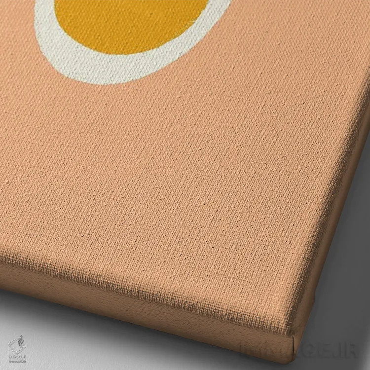 تابلو مینیمال نیم پز اثر کارمن جابیر - نمای نزدیک بافت بوم