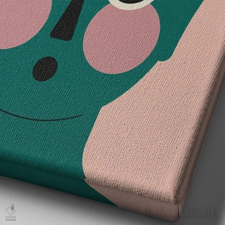 تابلو مینیمال کله بازی اثر کارمن جابیر - نمای نزدیک بافت بوم