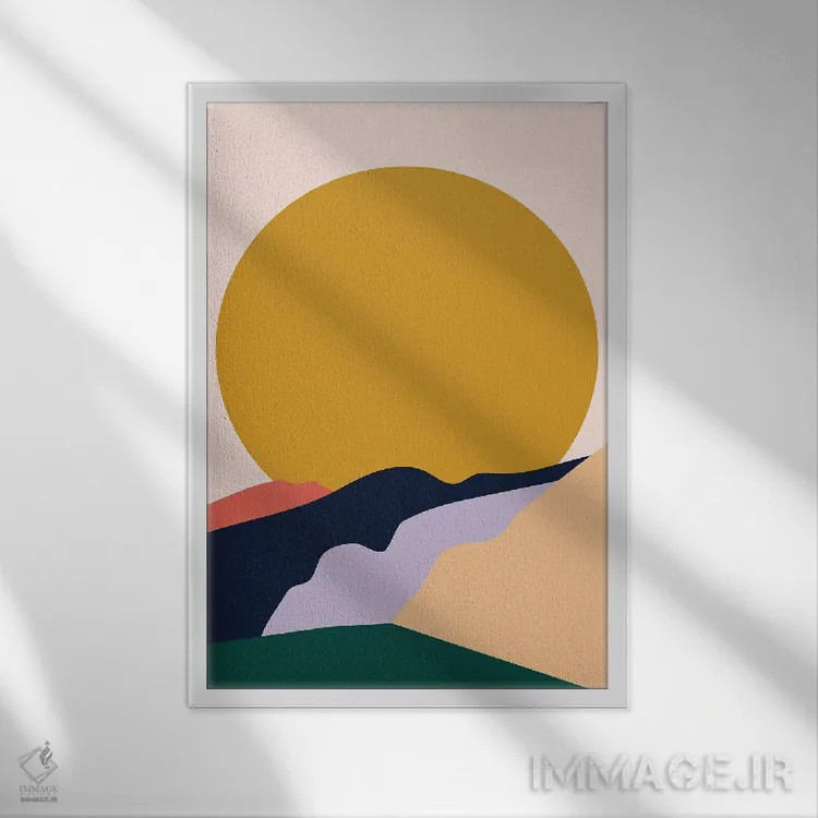 تابلو مینیمال طلایی اثر کارمن جابیر - نمای قابدار سفید