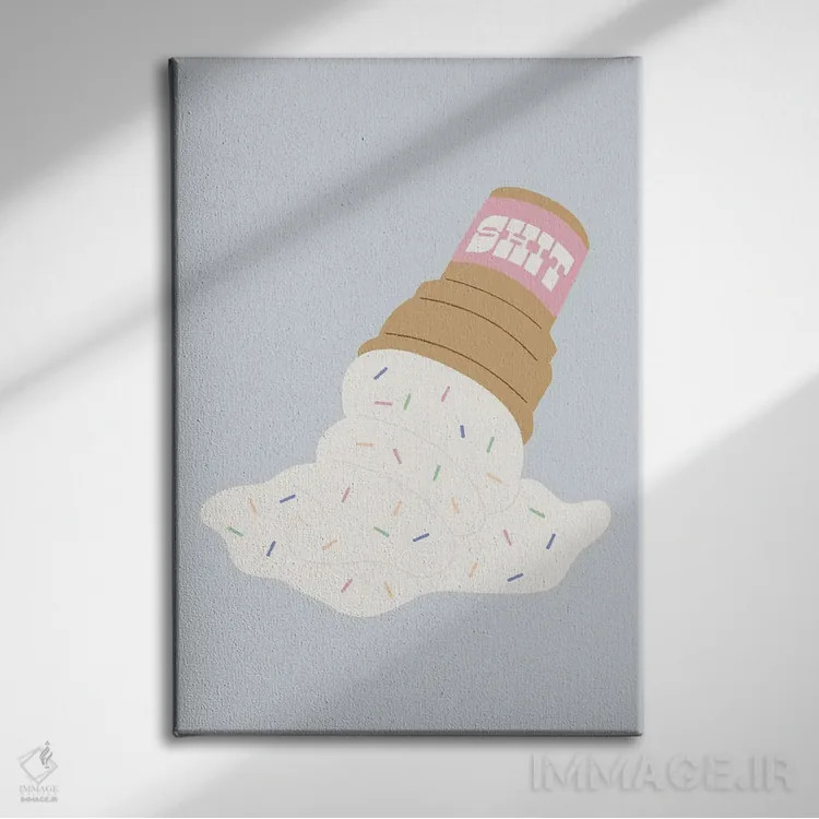 تابلو مینیمال ذوب شدن اثر کارمن جابیر - نمای روبهرو روی دیوار