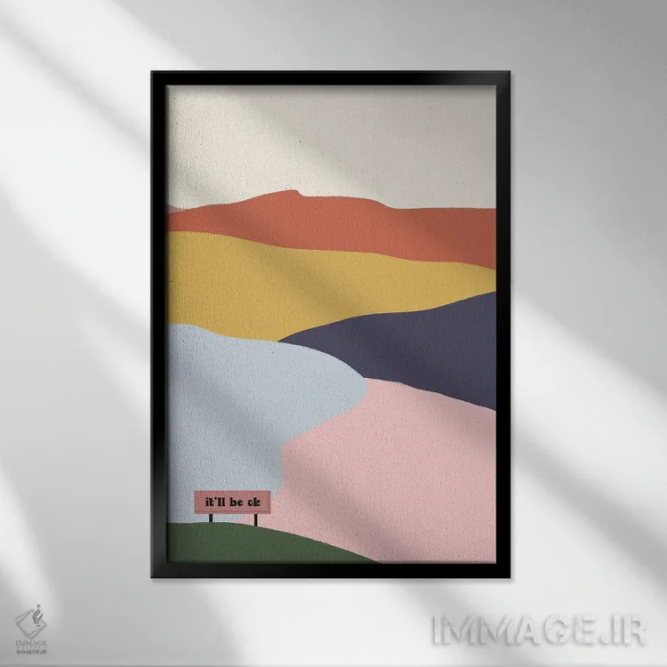 تابلو مینیمال همه چیز خوب می شود اثر کارمن جابیر - نمای قابدار مشکی