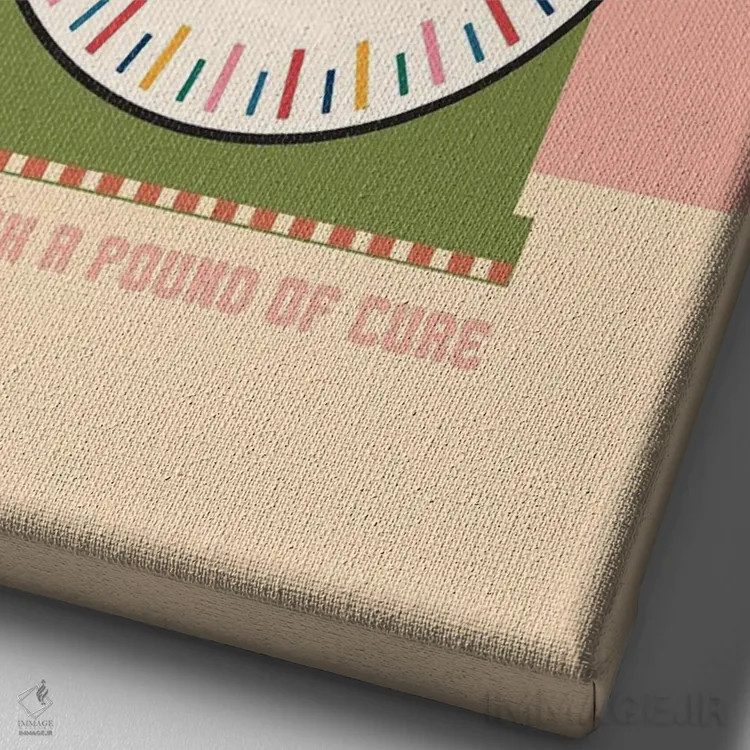 تابلو مینیمال ترازوی آشپزخانه اثر کارمن جابیر - نمای نزدیک بافت بوم