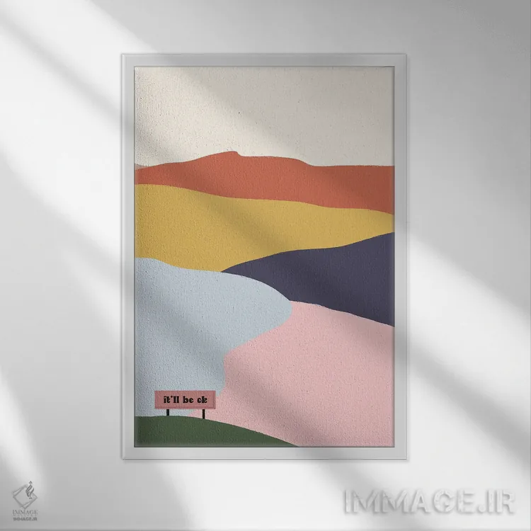 تابلو مینیمال همه چیز خوب می شود اثر کارمن جابیر - نمای قابدار سفید