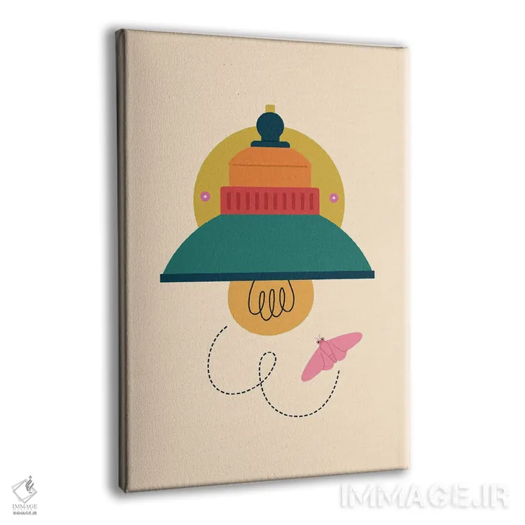 تابلو مینیمال پروانه به سمت نور اثر کارمن جابیر - نمای پرسپکتیو محصول