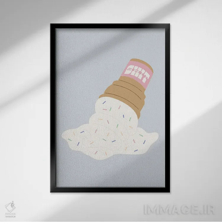 تابلو مینیمال ذوب شدن اثر کارمن جابیر - نمای قابدار مشکی