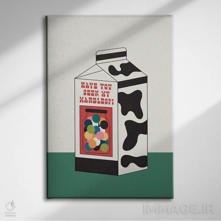 تابلو مدرن گم شدن مهره ها اثر کارمن جابیر - نمای روبهرو روی دیوار