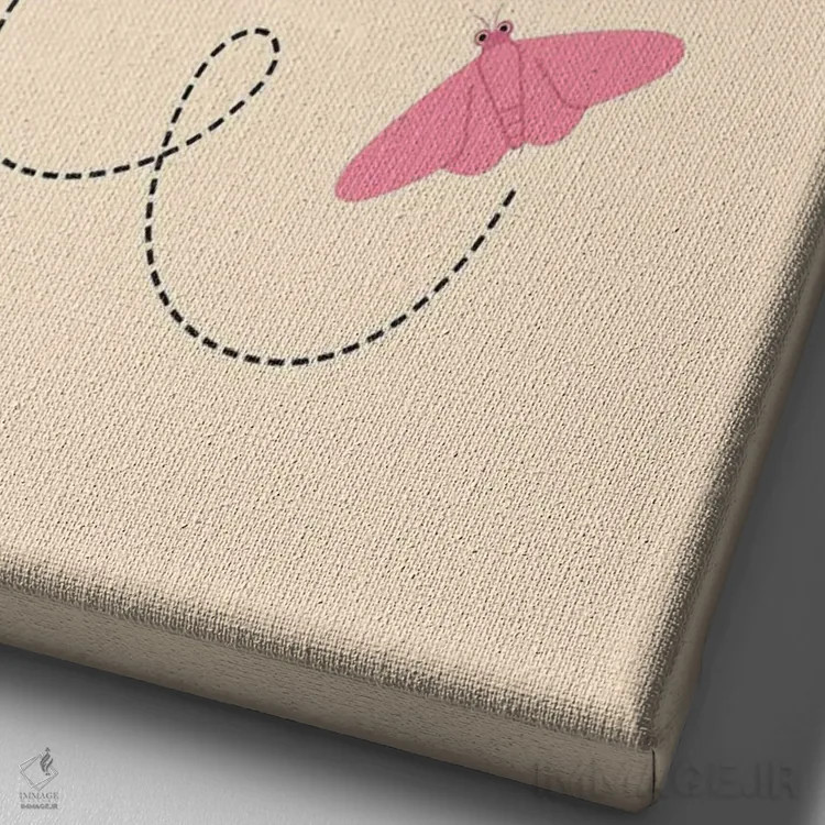 تابلو مینیمال پروانه به سمت نور اثر کارمن جابیر - نمای نزدیک بافت بوم