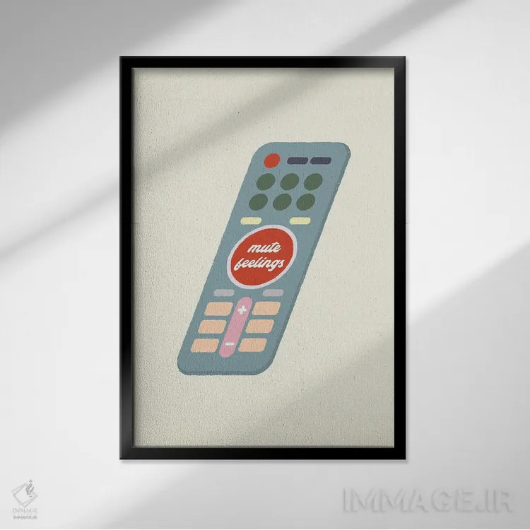 تابلو مینیمال احساسات خاموش اثر کارمن جابیر - نمای قابدار مشکی