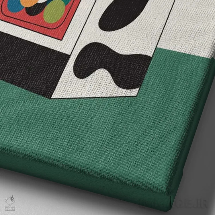 تابلو مدرن گم شدن مهره ها اثر کارمن جابیر - نمای نزدیک بافت بوم