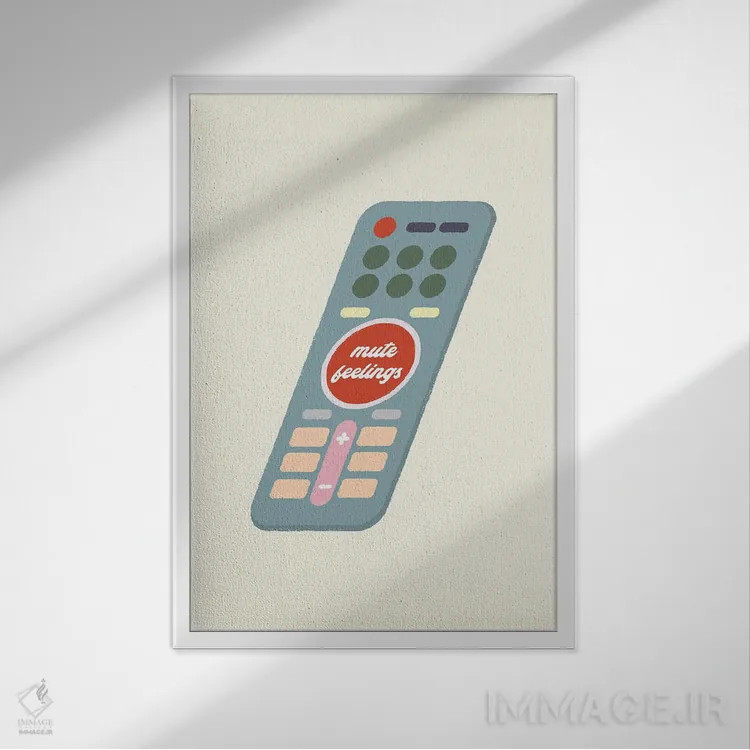 تابلو مینیمال احساسات خاموش اثر کارمن جابیر - نمای قابدار سفید