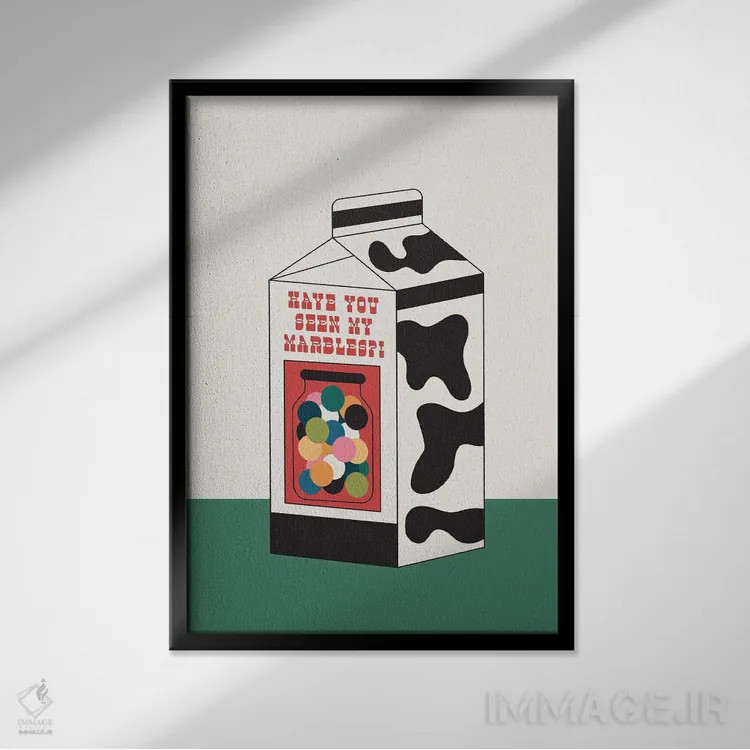 تابلو مدرن گم شدن مهره ها اثر کارمن جابیر - نمای قابدار مشکی