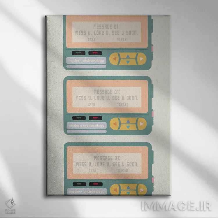 تابلو مینیمال پیجر اثر کارمن جابیر - نمای روبهرو روی دیوار