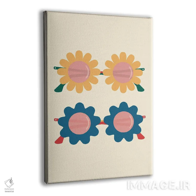 تابلو مینیمال عینک خوش بینی اثر کارمن جابیر - نمای پرسپکتیو محصول