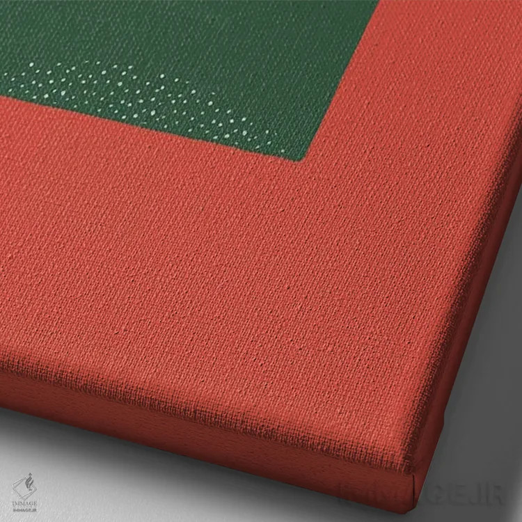 تابلو مینیمال خوراکی بفرست! اثر کارمن جابیر - نمای نزدیک بافت بوم