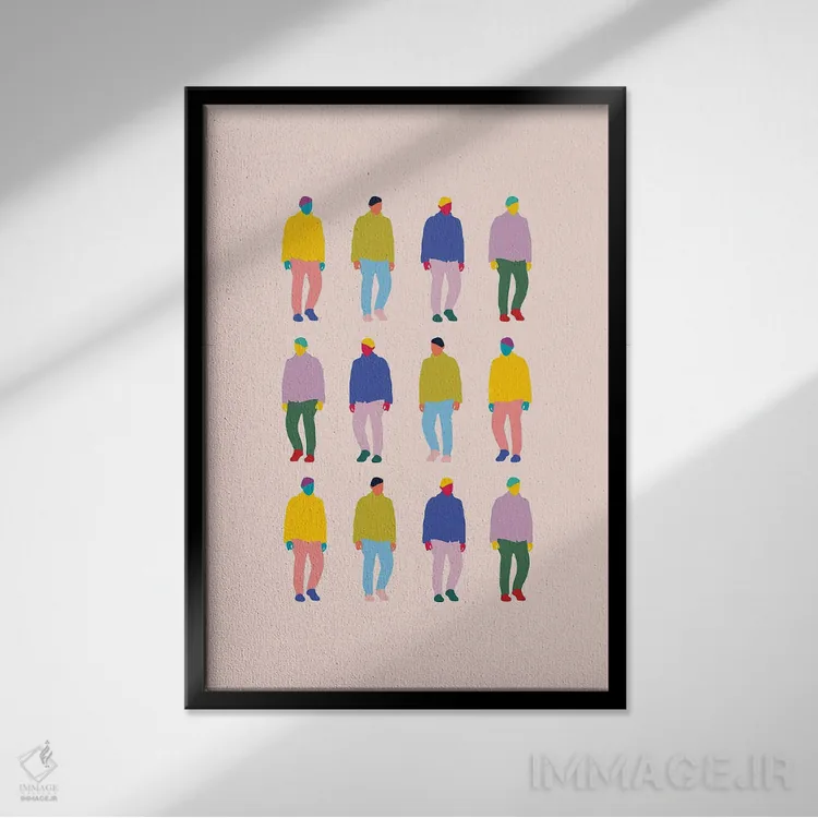 تابلو مینیمال در حال حرکت اثر کارمن جابیر - نمای قابدار مشکی