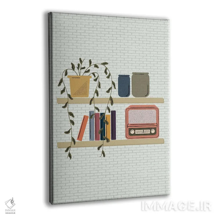 تابلو مینیمال روی قفسه گذاشته شد اثر کارمن جابیر - نمای پرسپکتیو محصول