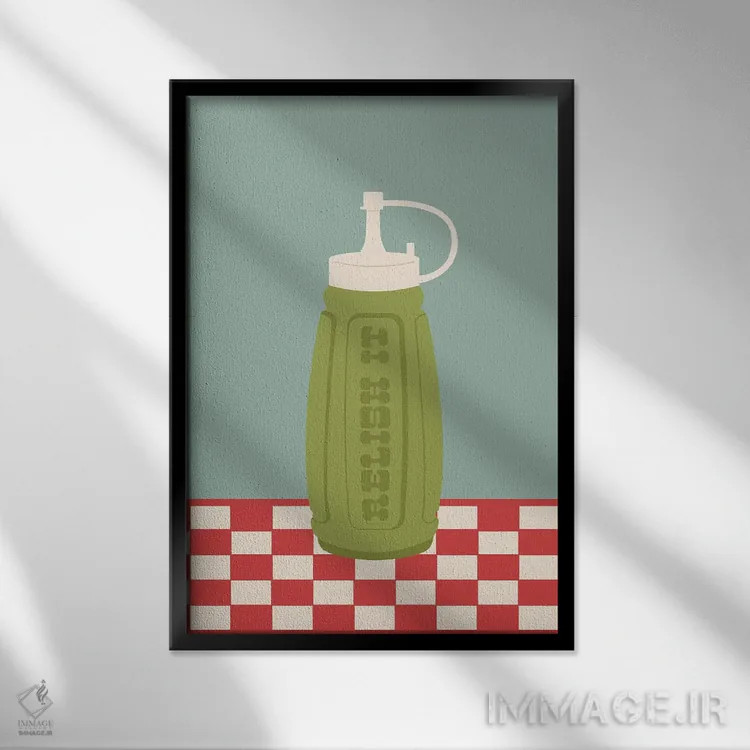 تابلو مینیمال لذت ببر اثر کارمن جابیر - نمای قابدار مشکی