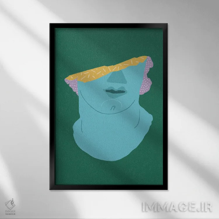 تابلو مینیمال مجسمه سازی شده اثر کارمن جابیر - نمای قابدار مشکی