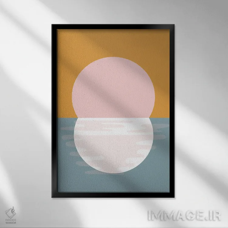 تابلو مینیمال بازتاب ها اثر کارمن جابیر - نمای قابدار مشکی