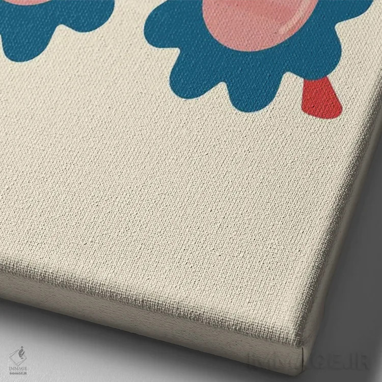 تابلو مینیمال عینک خوش بینی اثر کارمن جابیر - نمای نزدیک بافت بوم