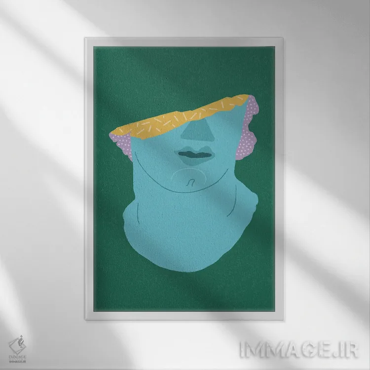 تابلو مینیمال مجسمه سازی شده اثر کارمن جابیر - نمای قابدار سفید