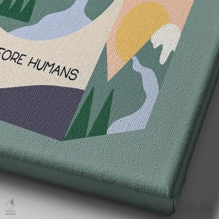 تابلو مینیمال بهترین پیش از انسان ها اثر کارمن جابیر - نمای نزدیک بافت بوم