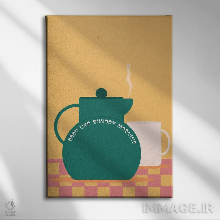 تابلو مینیمال صبح یکشنبه اثر کارمن جابیر - نمای روبهرو روی دیوار