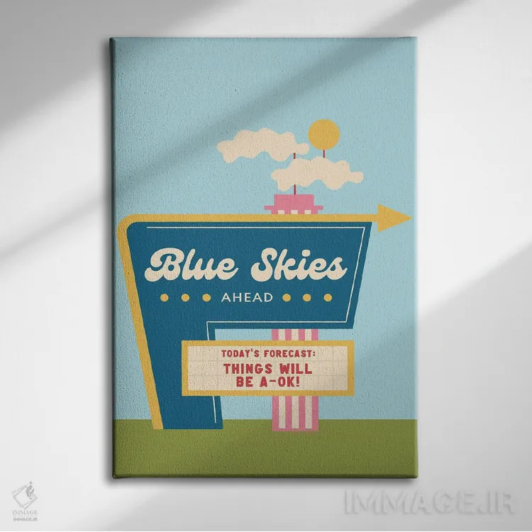 تابلو مینیمال روزهای آفتابی در پیش اثر کارمن جابیر - نمای روبهرو روی دیوار