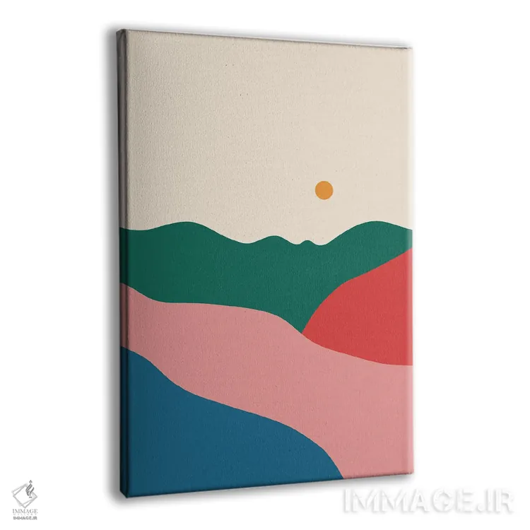 تابلو مینیمال تپه ها اثر کارمن جابیر - نمای پرسپکتیو محصول