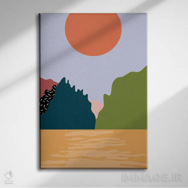 تابلو مینیمال زیر نور خورشید اثر کارمن جابیر - نمای روبهرو روی دیوار