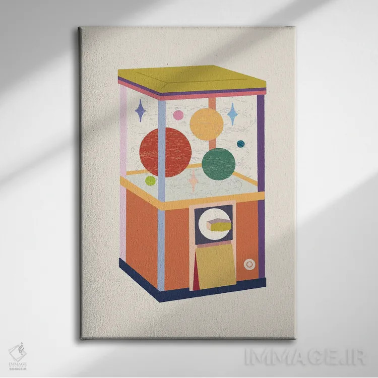 تابلو مینیمال دستگاه فروش خودکار اثر کارمن جابیر - نمای روبهرو روی دیوار