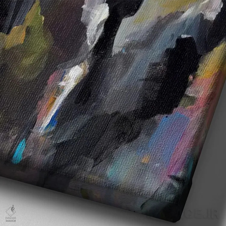 تابلو مدرن مروارید گلی اثر کاری جی هامفری - نمای نزدیک بافت بوم