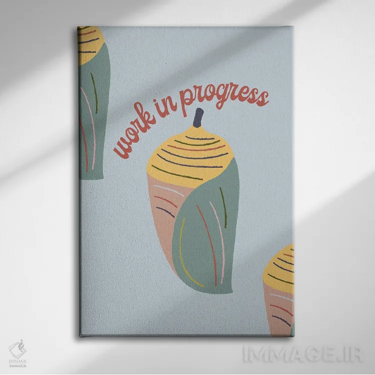 تابلو مینیمال کار در حال انجام اثر کارمن جابیر - نمای روبهرو روی دیوار