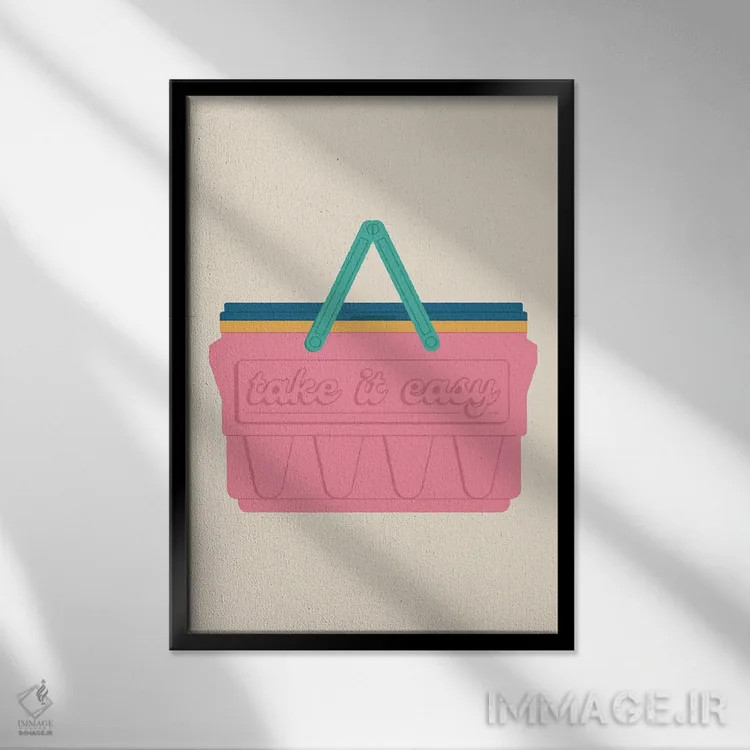 تابلو مینیمال آرام باش اثر کارمن جابیر - نمای قابدار مشکی