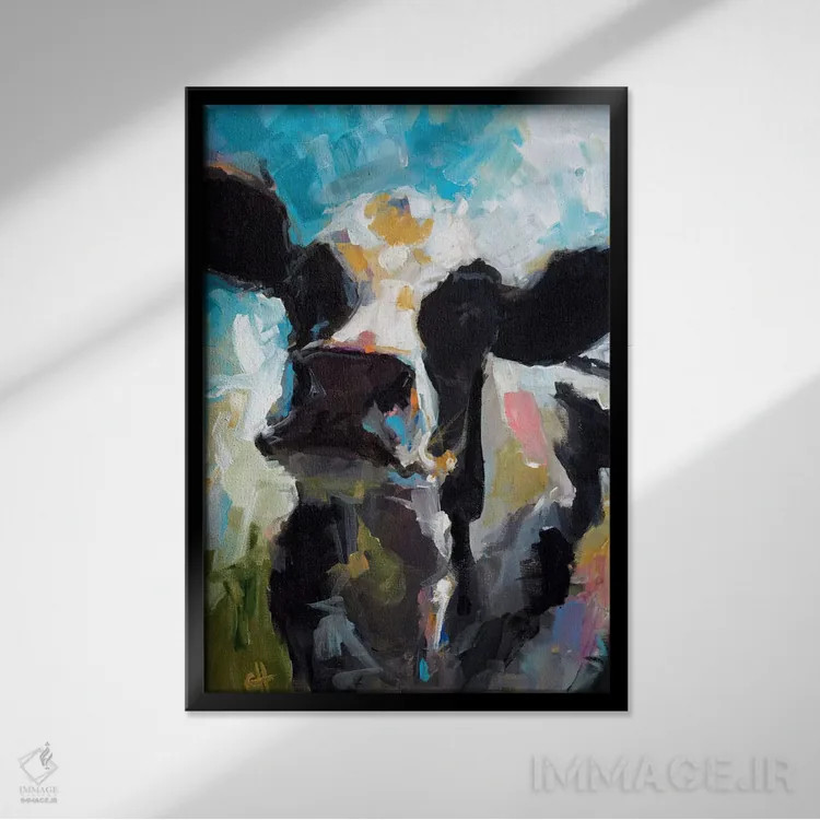 تابلو مدرن مروارید گلی اثر کاری جی هامفری - نمای قابدار مشکی