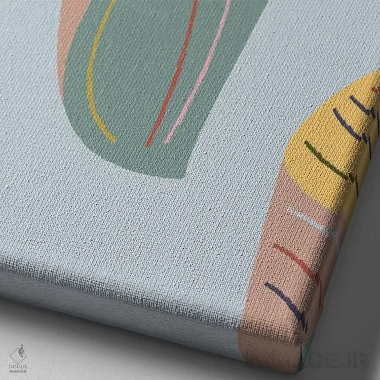 تابلو مینیمال کار در حال انجام اثر کارمن جابیر - نمای نزدیک بافت بوم