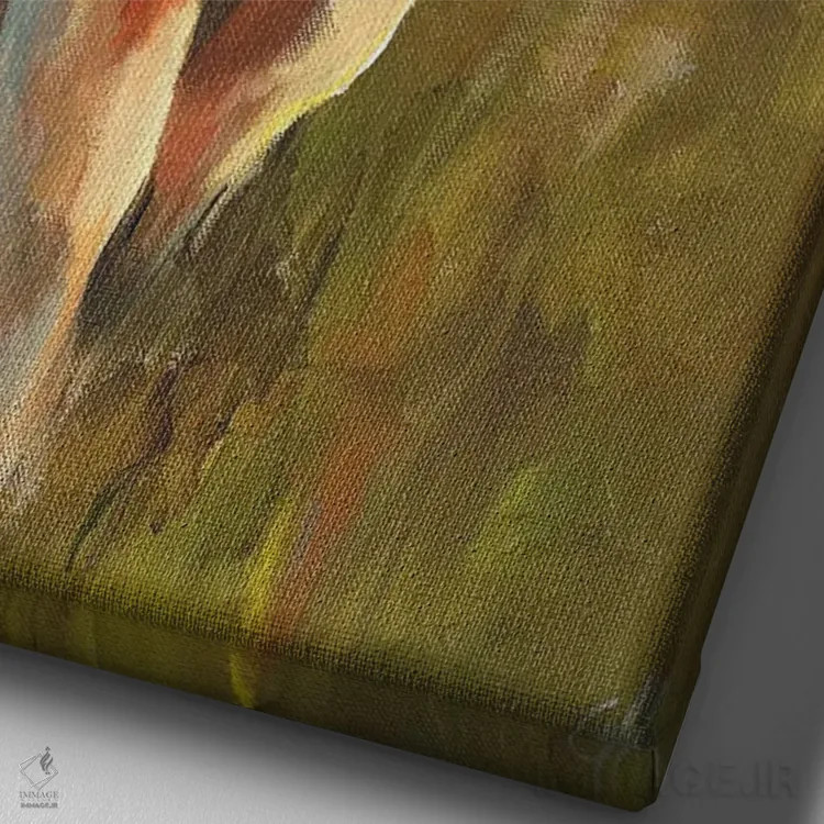 تابلو دکوراتیو خوک صبحگاهی اثر کاری جی هامفری - نمای نزدیک بافت بوم