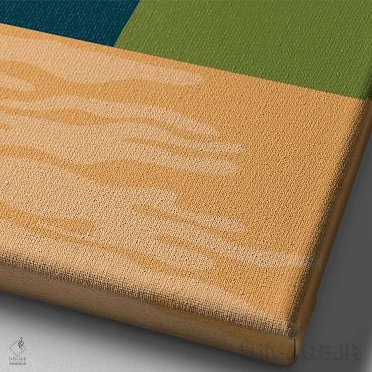 تابلو مینیمال زیر نور خورشید اثر کارمن جابیر - نمای نزدیک بافت بوم