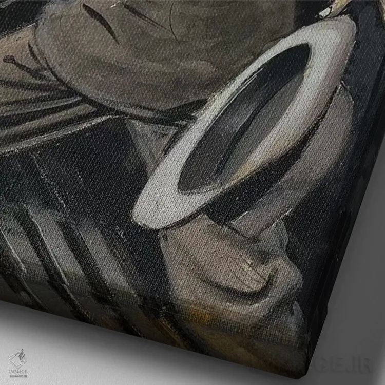 تابلو دکوراتیو کارآگاه سوم اثر ارنست چیریاکا - نمای نزدیک بافت بوم